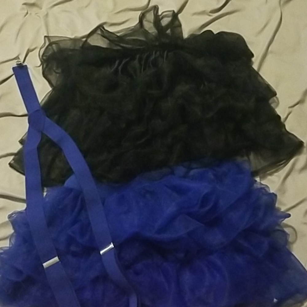 Black and blue skirts
